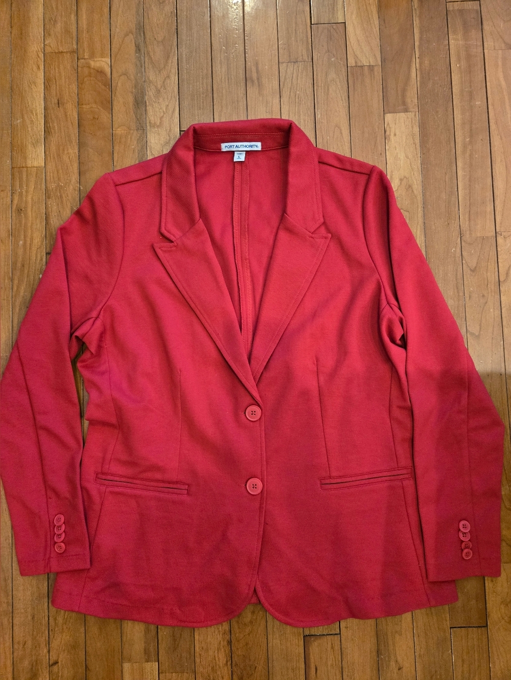Port Authority Women's Red Knit Blazer - Sz Large